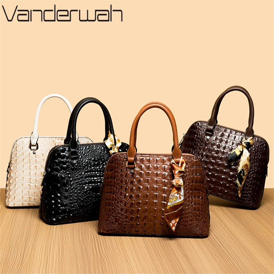 Brand Crocodile Leather Women Messenger Bags Female Crossbody Shoulder Hand Bags for Women 2024 High Quality Ladies Handbags Sac