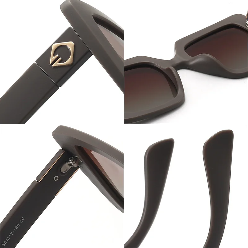 نظارات شمسية مستقطبة بإطار كبير للحماية من أشعة الشمس النسائية ضد النظارات الشمسية فوق البنفسجية
