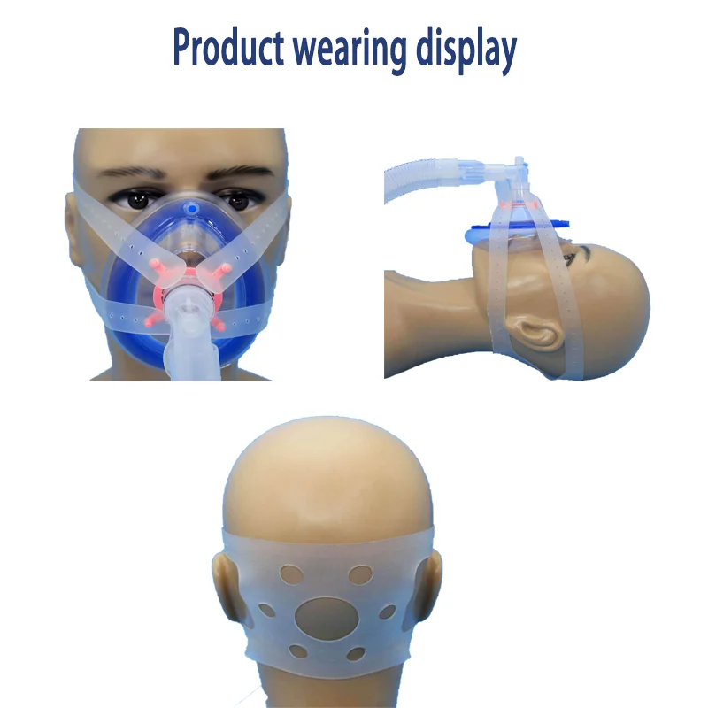 Adjustable Silicone Four-head Strap CPAP Respirator Mask Fixing Headband Replacement Strap Headgear
