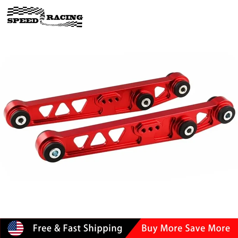 

2 шт. высококачественные алюминиевые задние нижние рычаги подвески серебристо-красного цвета для Honda Civic CRX EG EF 1988-1995 гг.