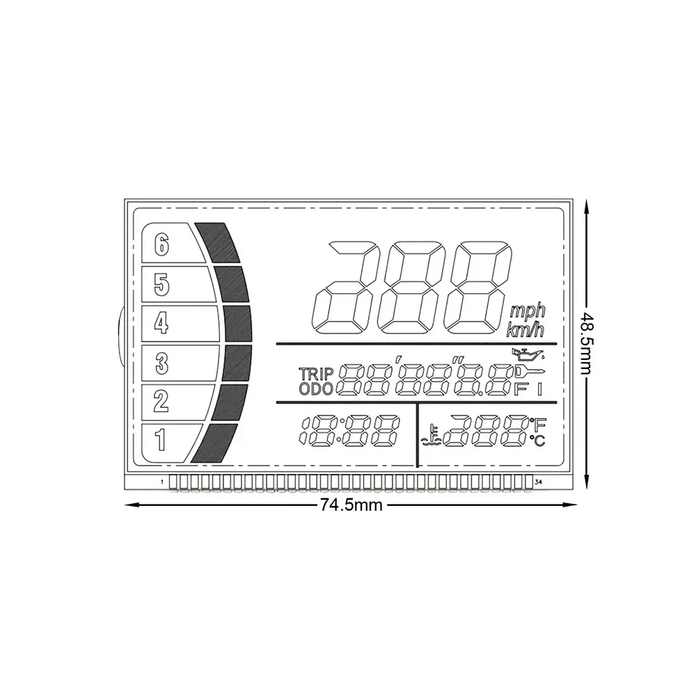 Instrumentenanzeige LCD-Display für Kawasaki Z750 Z1000 ZX-6R Tachometer Motorrad-Instrumenten-Upgrade-Teil – Detail 5