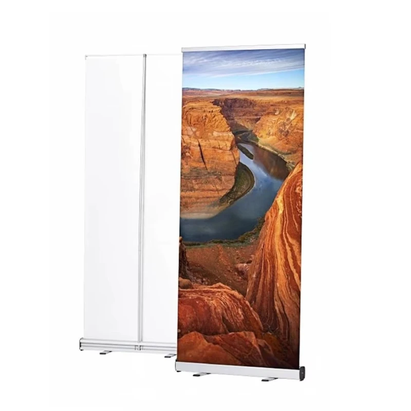 

Customized heavy-duty windproof retractable banner holder portable roll-up graphic display