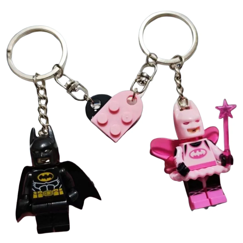 Porte-clés de Couple chauve-souris 3D fait à la main, 2 pièces, pendentif de figurine féerique, porte-clés de téléphone, accessoire de sac à dos, cadeaux pour lui, bijoux Y2K