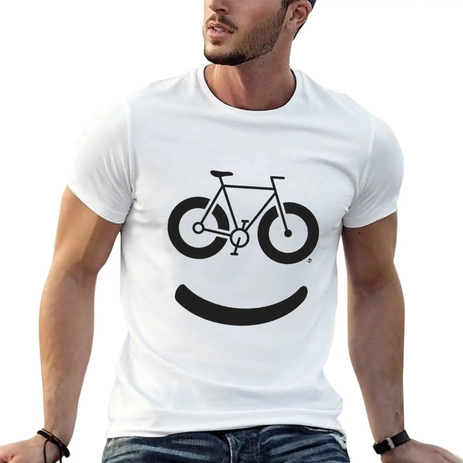 

Bike Smile (black ink) T-Shirt t shirts for man graphic funny t shirt men 100% cotton luxury brand T-Shirt