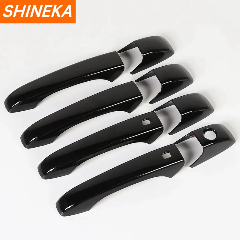 SHINEKA Car Exterior Door Handles Trim Cover Decoration Stickers ABS Accessories For Dodge Durango/Chrysler 300C 2011-2021