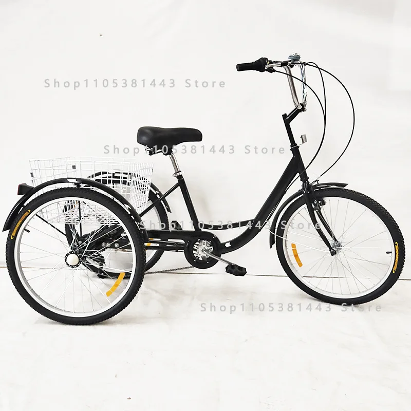 24 inch variable speed elderly pedal tricycle vegetable basket car