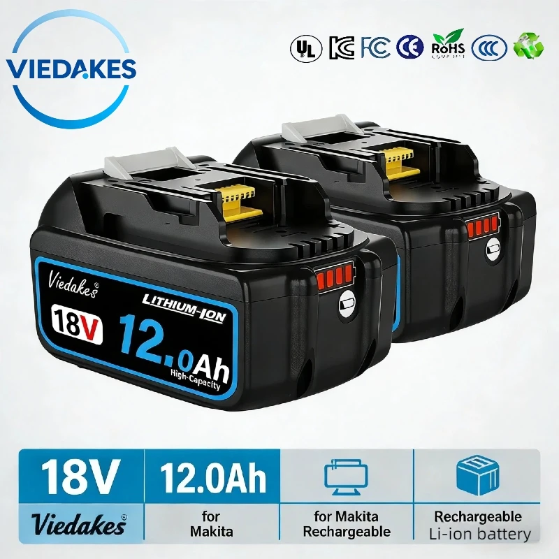 ⭐️12.0Ah High Capacity 18V Original Rechargeable Battery for Makita 18V Battery✨ BL1860B BL1850B with LED Indicator💥