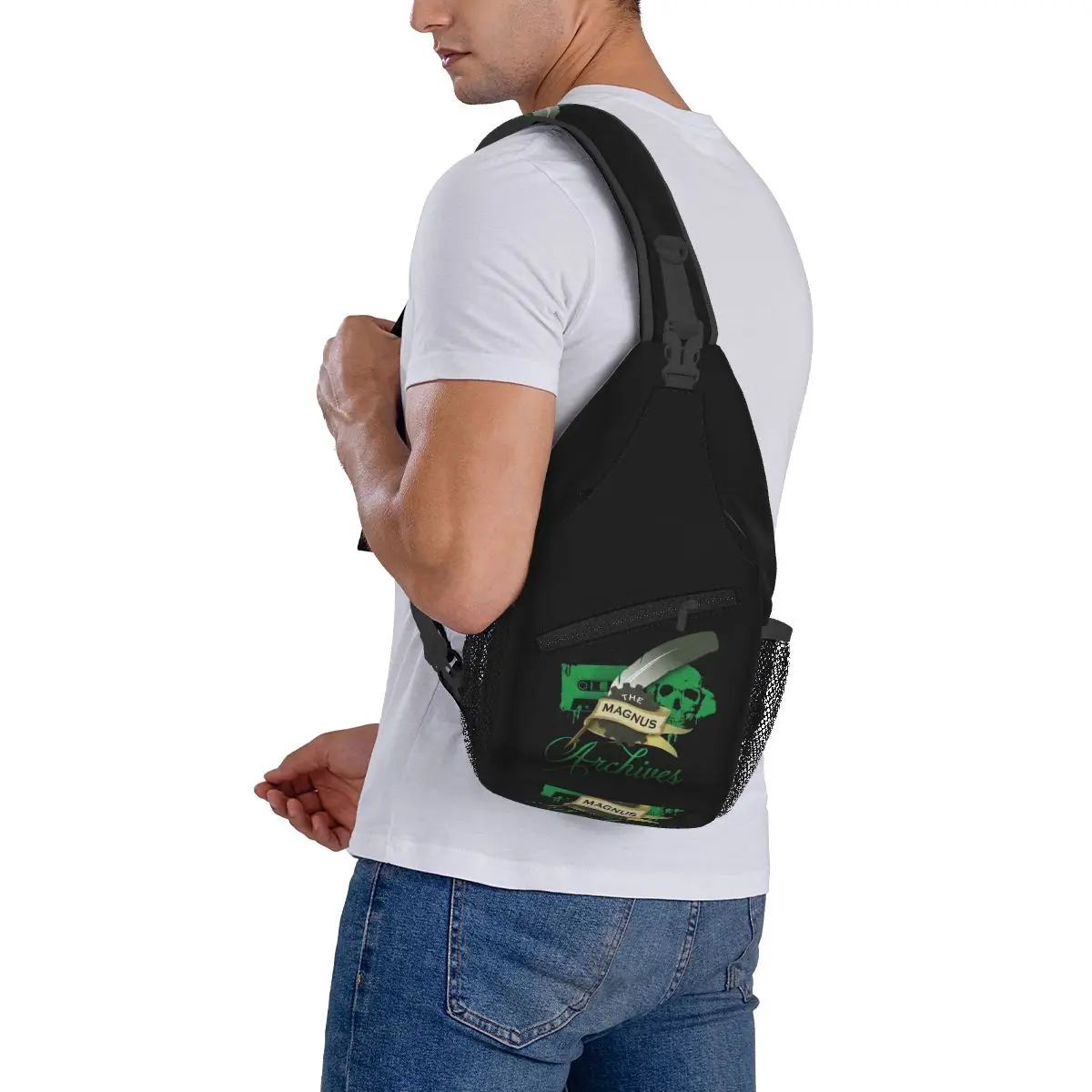 The Magnus Archives Log Chest Bag Men Sling Crossbody Backpack حقيبة صدر للرجال أثناء السفر والمشي لمسافات طويلة Daypack حقيبة كتف