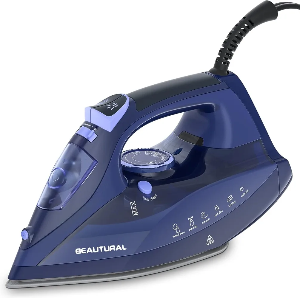 

Steam Iron for Clothes with Precision Thermostat Dial and Ceramic Coated Soleplate