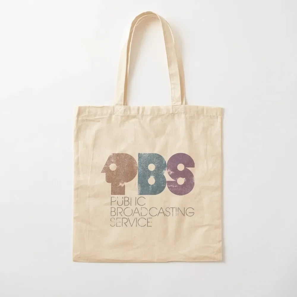 

PBS Vintage Logo Faded Tote Bag foldable reusable bag free delivery bags canvas tote Tote Bag