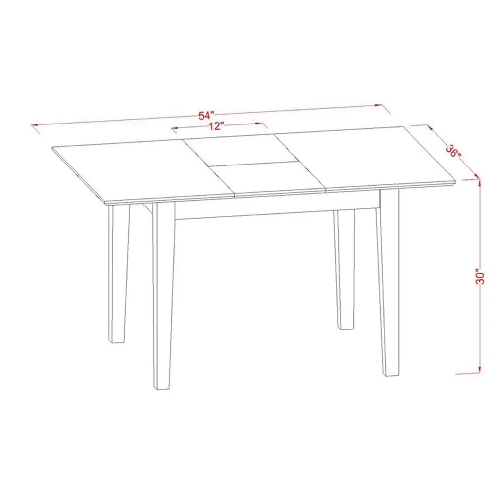 5 Piece Dining Table Set for 4 with Butterfly Leaf Extension & 4 Linen Upholstered Chairs, 36x54 Inch, Customized