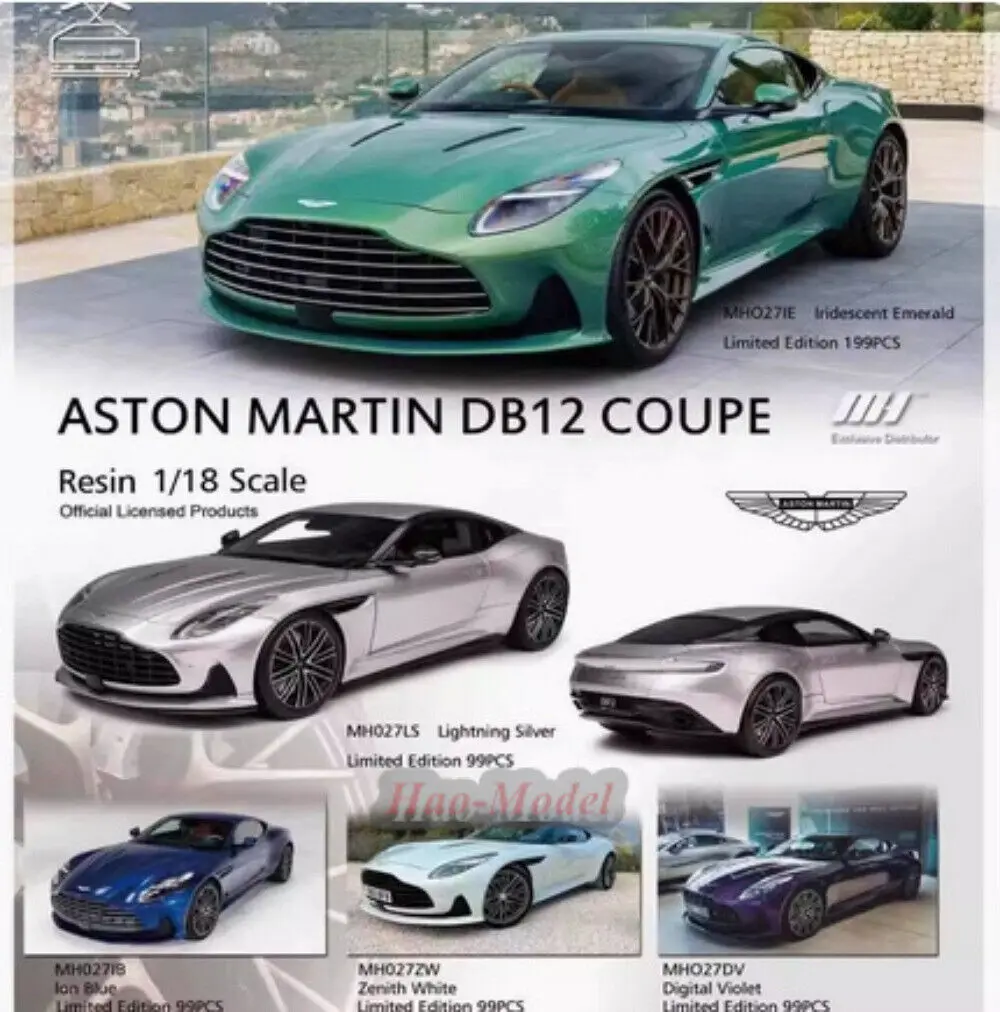 MOTORHELIX MH 1:18 For Aston Martin DB12 COUPE Resin Diecast Model Car Simulation Toys Birthday Gifts Hobby Display Collection