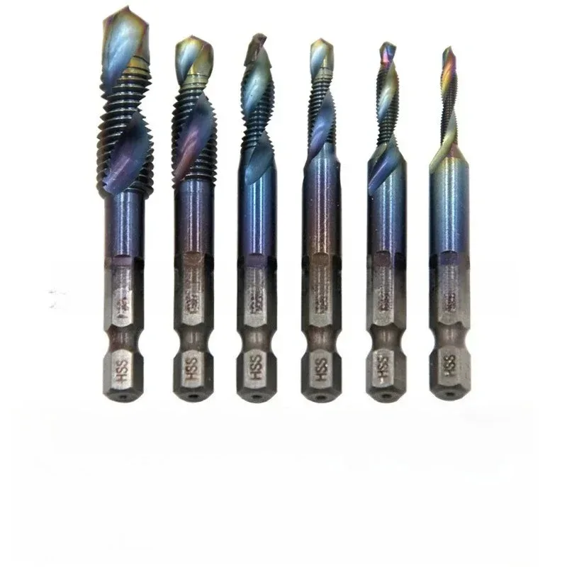 Tige hexagonale plaquée titane HSS filetage métrique taraud forets vis Machine composé robinet M3 M4 M5 M6 M8 M10 outils à main