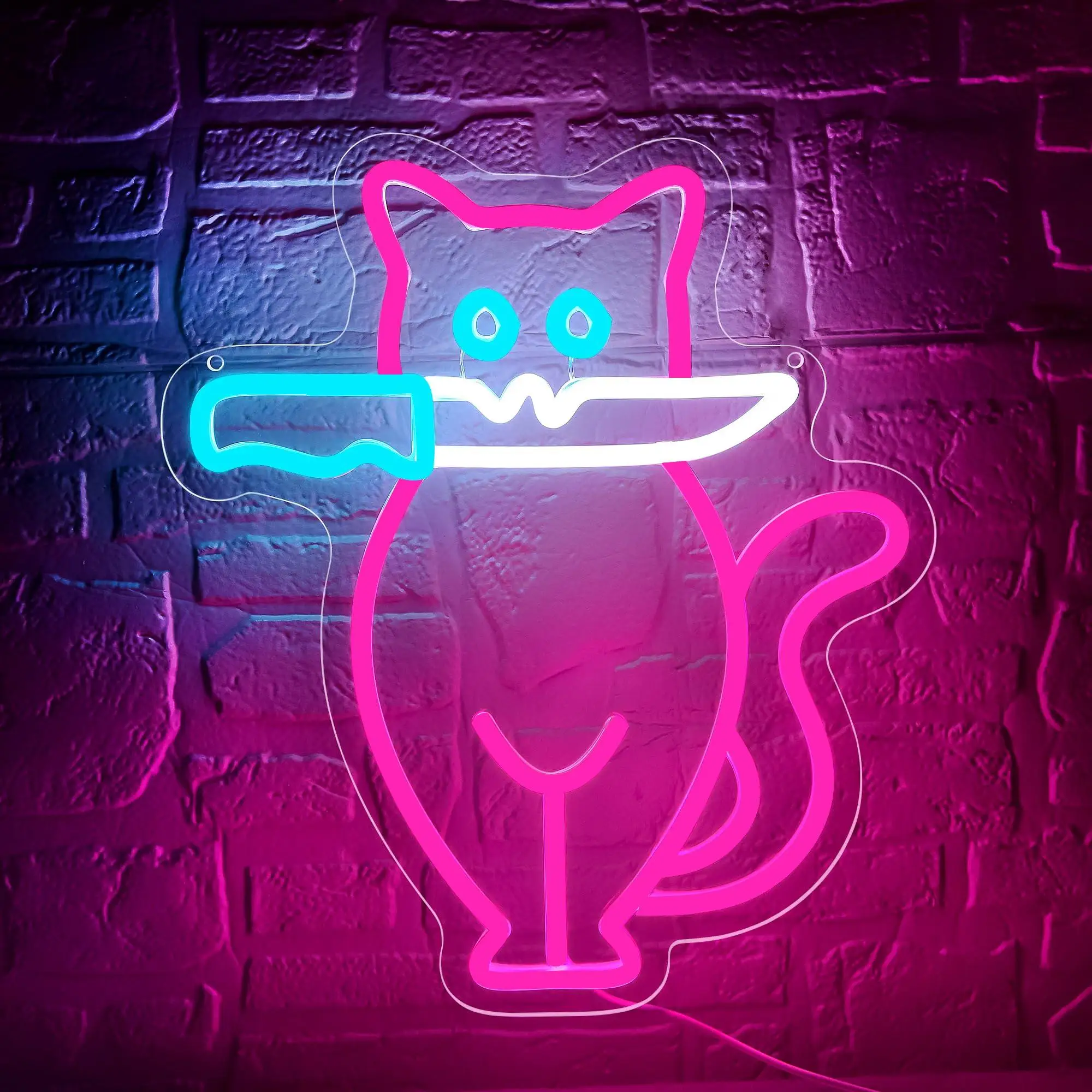 

Cautiously Cat Neon Sign USB Dimmable Neon Lights for Man Cave Zoo Pet Shop Bedroom Party Decor Halloween Birthday Gifts
