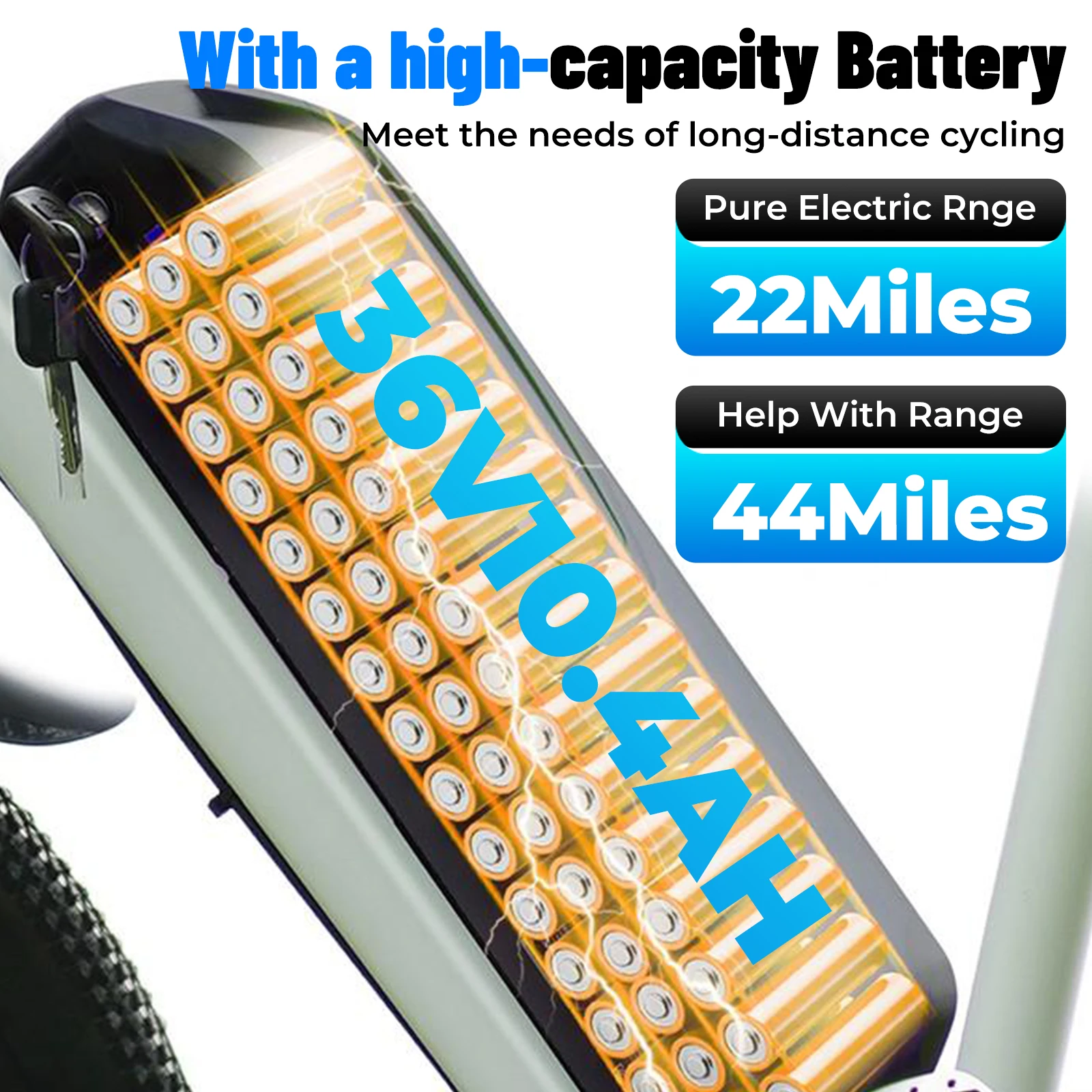 الكبار دراجة كهربائية 26Linch 36V 10.4AH 19.9Mph انفصال بطارية دراجة كهربائية المزدوج امتصاص الصدمات 7 سرعات دراجة هوائية جبلية #4