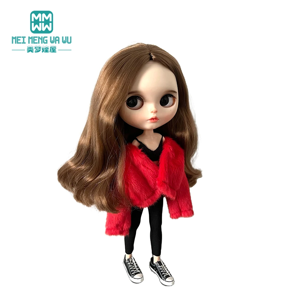 

Подходит для куклы Blyth Azone OB22 OB24, модная плюшевая куртка размером 28 см