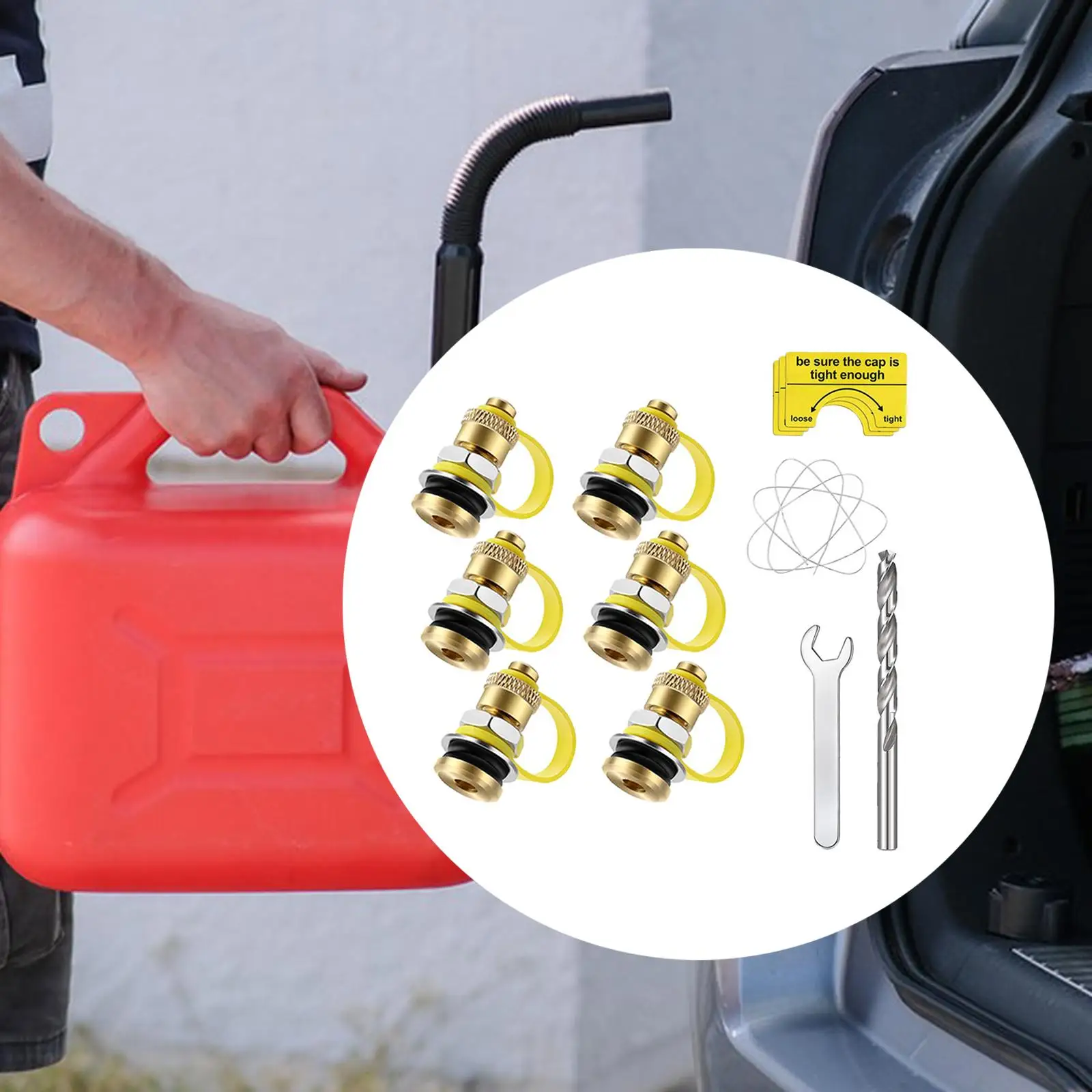 6x Fuel Can Vents Caps Allow Faster Flow Leakproof Replacement Quickly Convenient to Use Brass Gas Can Vent Valve Water Can