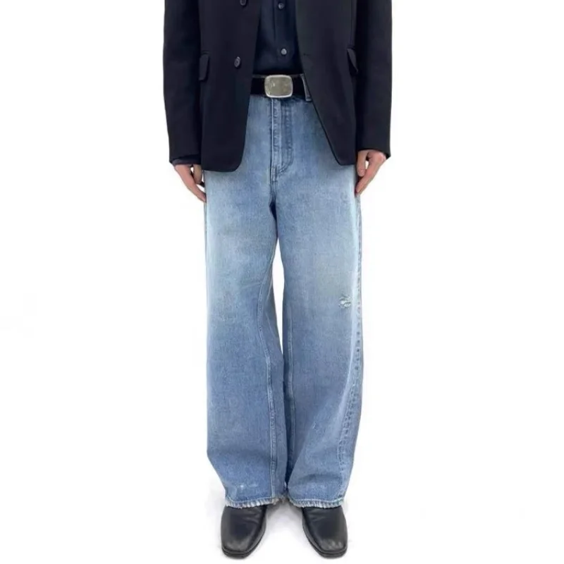 

Винтажные джинсы Waed Row Sle, мужские повседневные свободные хлопковые джинсовые брюки, осенняя модная одежда Drop29 Miles для молодежи