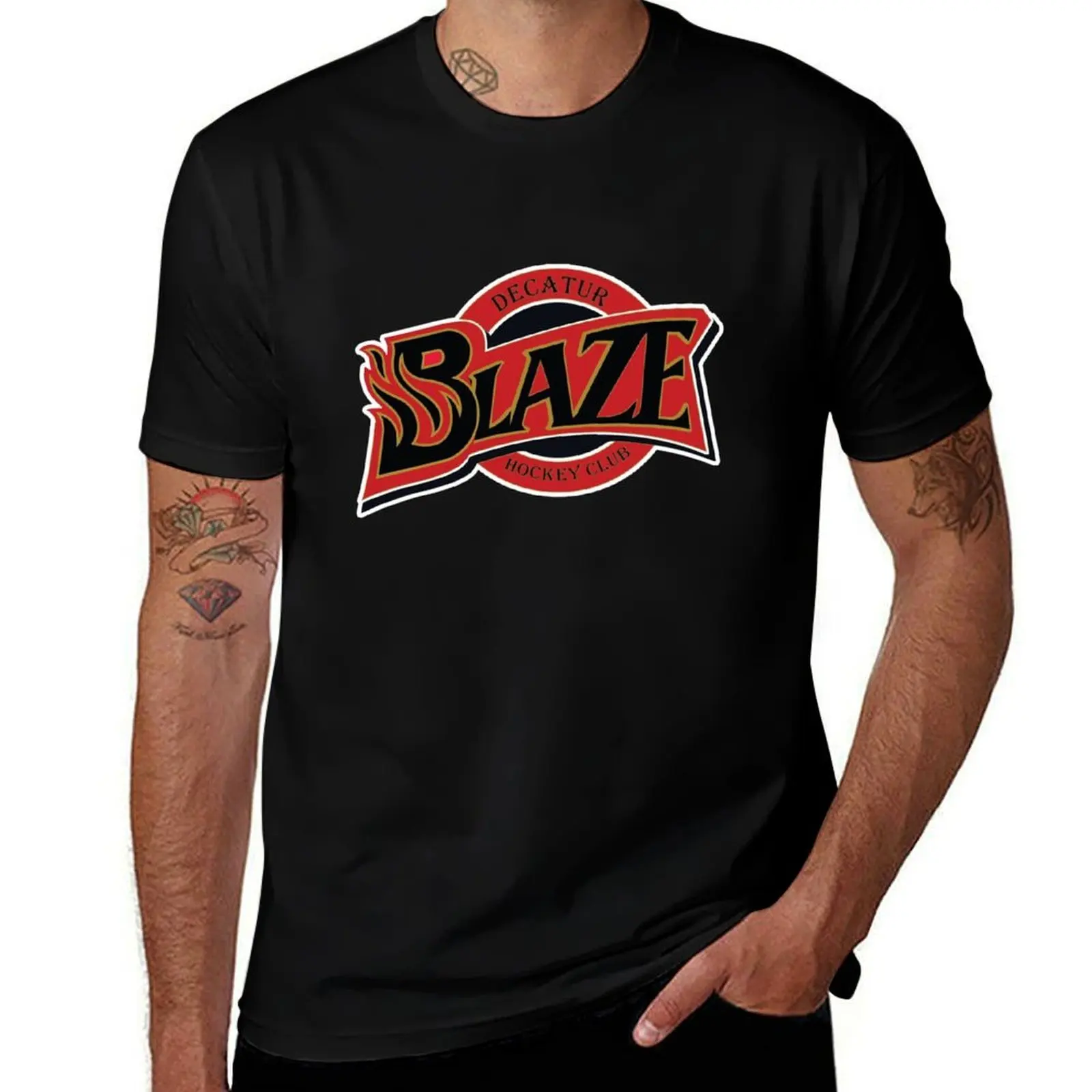 Decatur Blaze Junior Hockey T-Shirt Quick Dry Training Short Sleeve Tee T-Shirt
