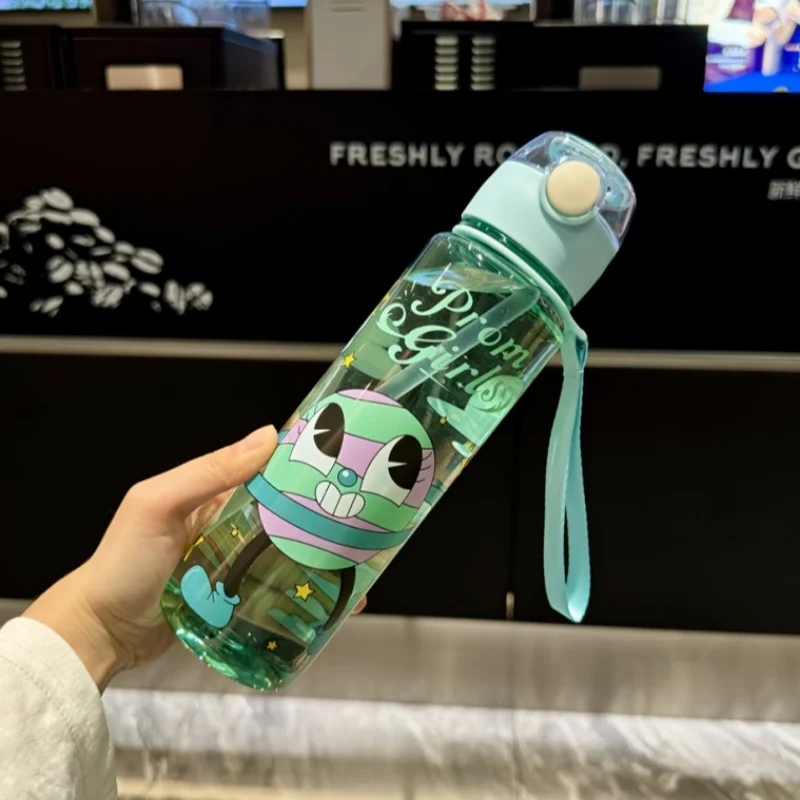 Botella de agua de dibujos animados de 700ML para niños con pajita, artículos para beber portátiles a prueba de fugas para viajes escolares, regalo para niños, perfecto para vacaciones