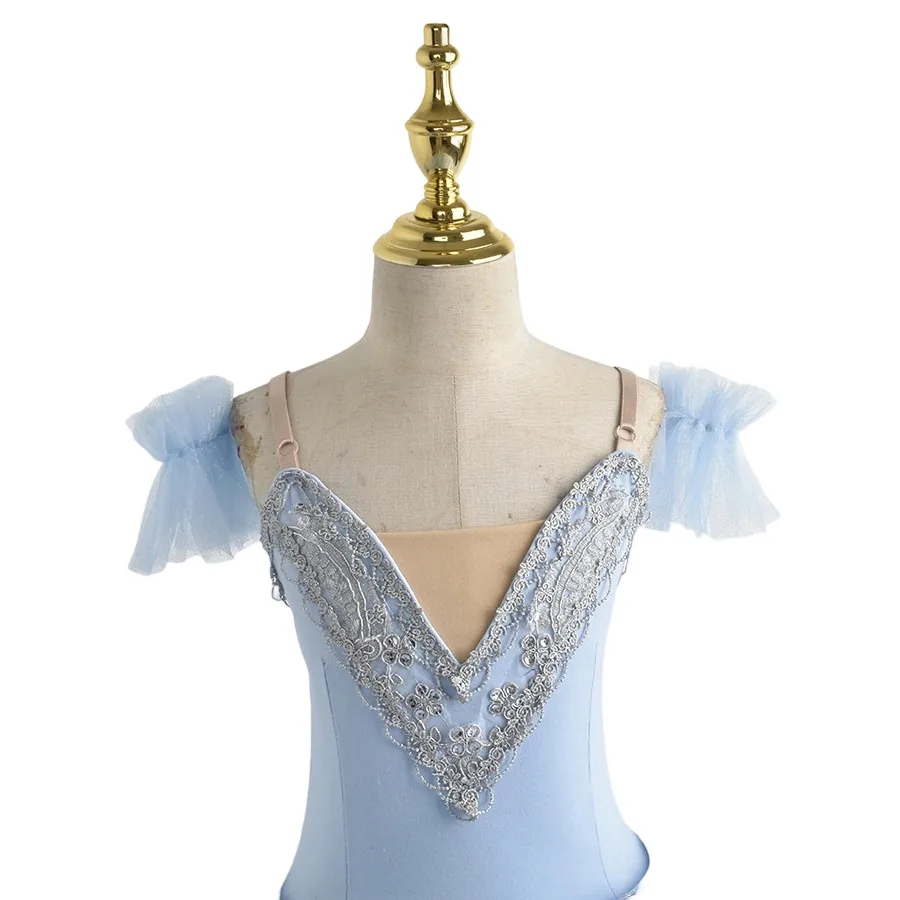 Blu Bambino Bambini Balletto Costume di danza Tutu di balletto professionale Ragazze Bianco Lago dei cigni Piatto Pancake Tutu Ballerina Abito da festa