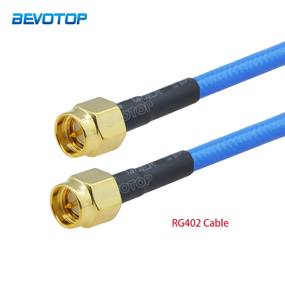 RG-402 SMA Male to SMA Male Plug Connector Blue Color RG402 Semi Flexible High Frequency Coaxial Cable 50 Ohm