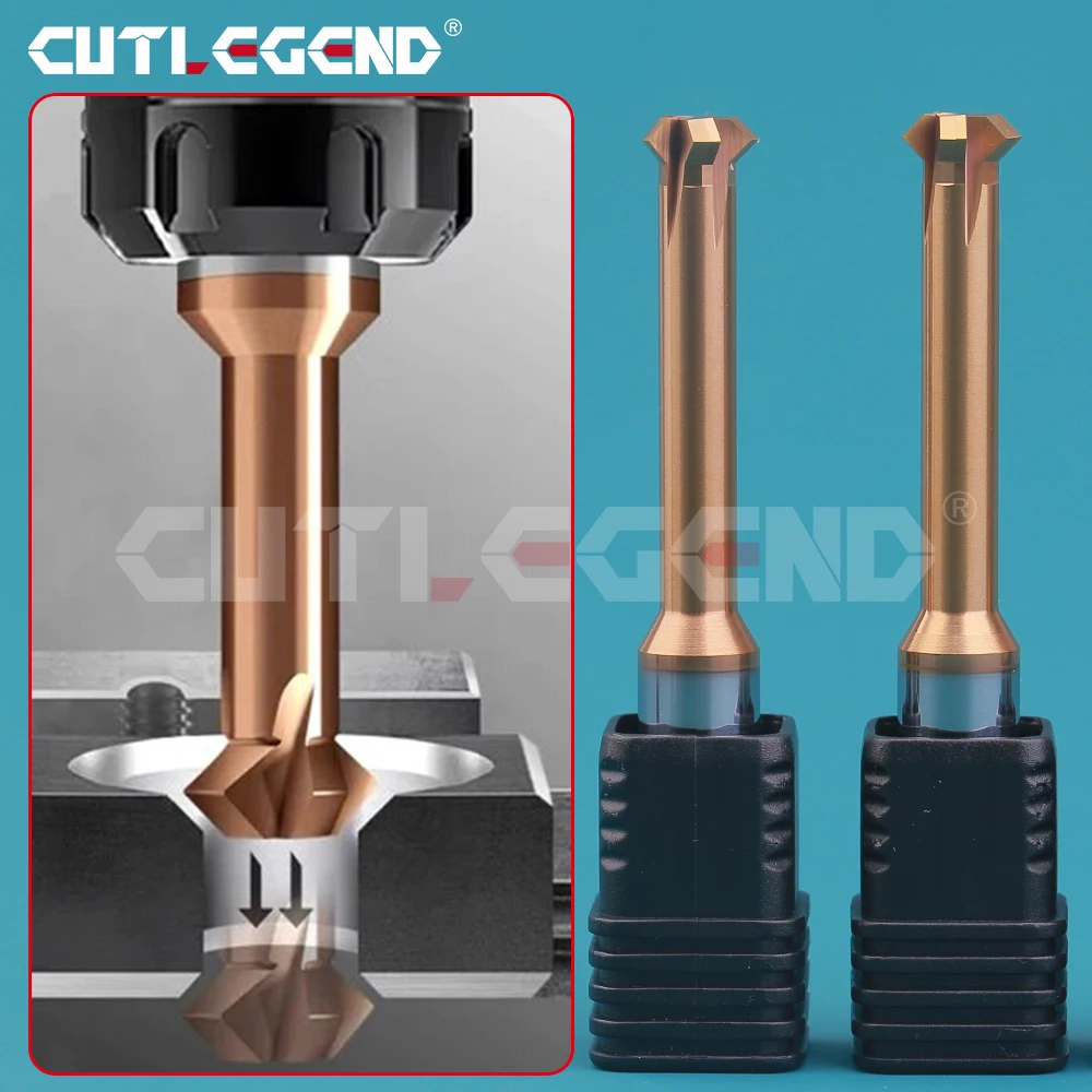 CUTLEGEND Front Back Deburrer Double Angular Chamfering Cutter Inner Chamfer 90 Degree for Metal Hole Internal Burr Removal