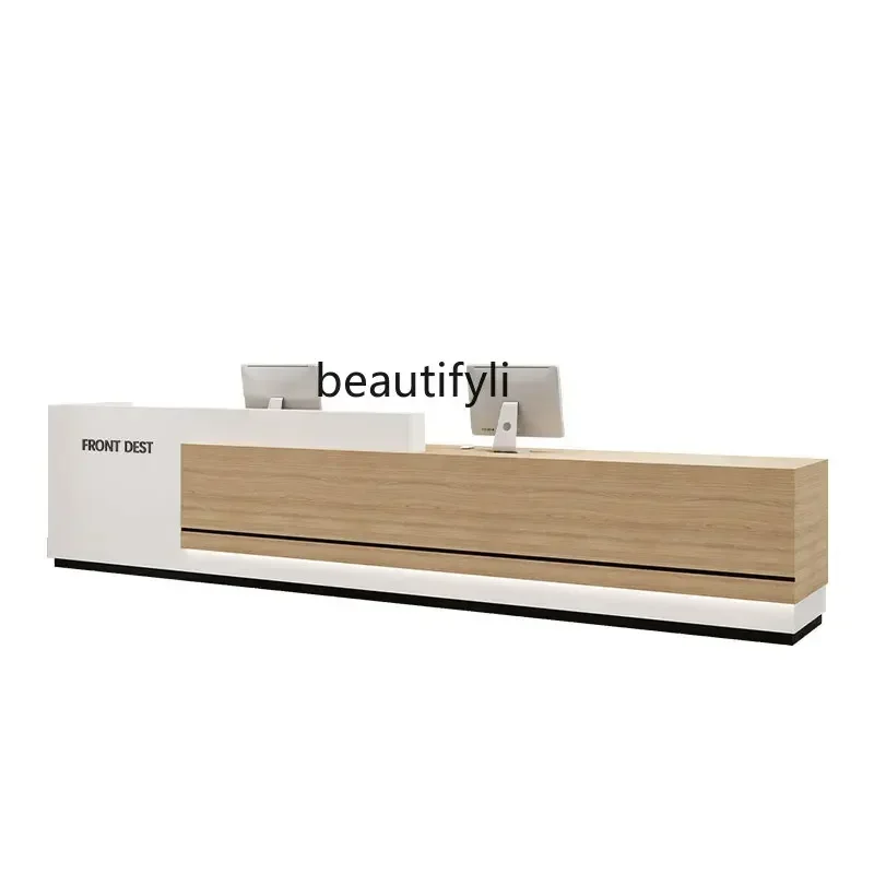 

Company hotel lobby front desk sales department reception desk club training institution checkout page simple modern bar cabinet