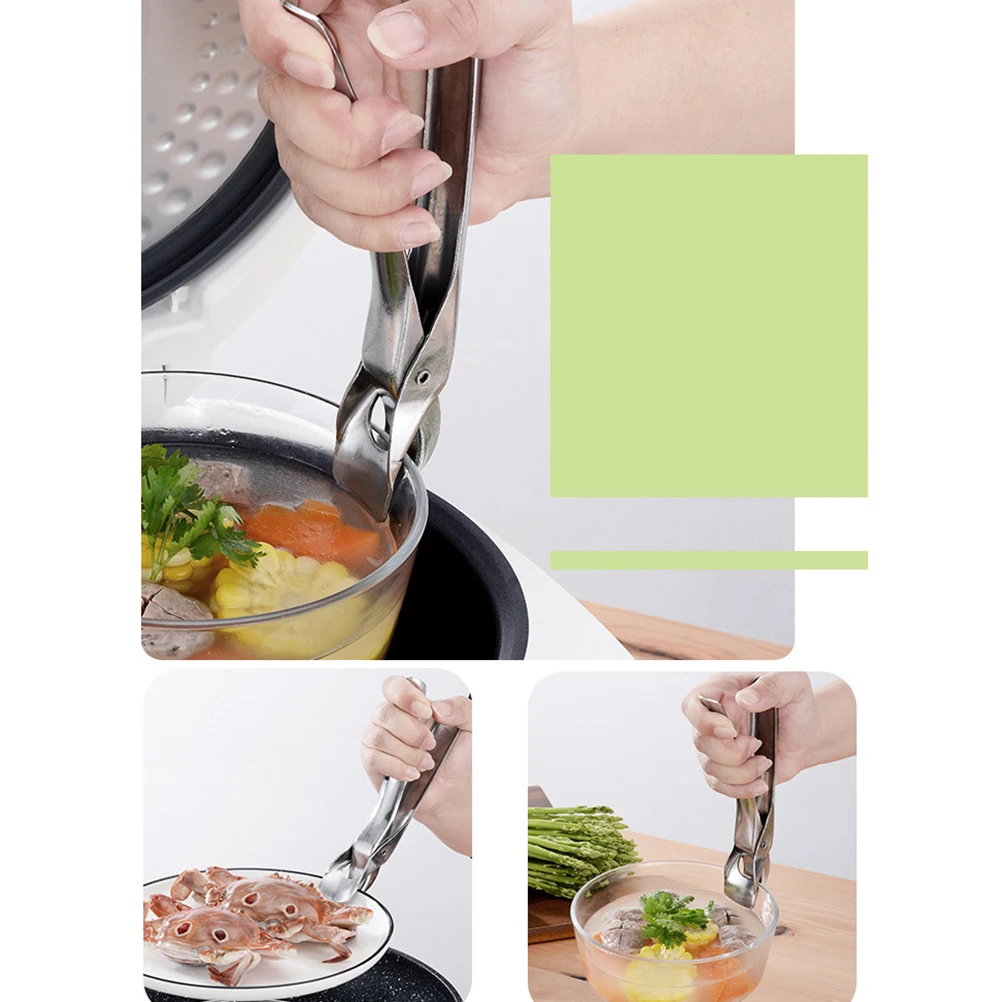 

Anti-scald Clip Plate Lifter Bowl Stainless Steel Tongs Pots Crockery Holder Small Tools