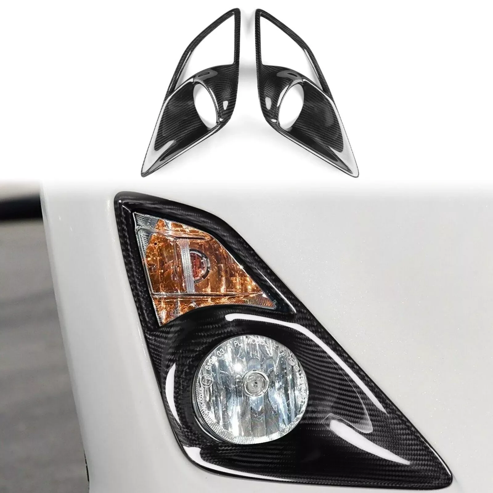 3k Real Carbon Fiber Front Fog Light Cover Trim For Toyota GT86 Subaru BRZ Scion FR-S