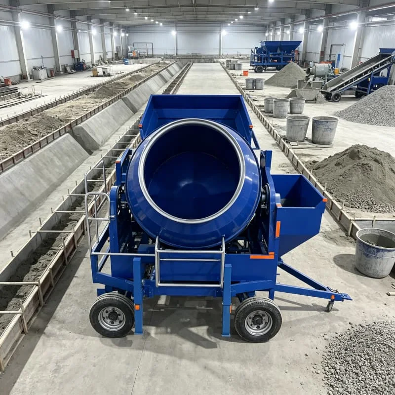 Easy Moving Self Feeding Electric Concrete Mixer 300L Portable For Small Contractor Building Repair Customized