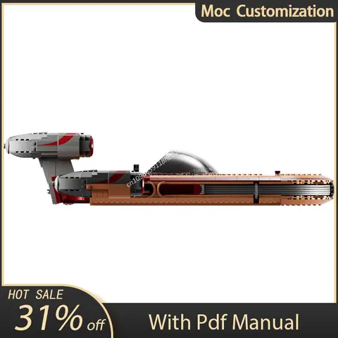 1890PCS Moc Space Movie Luke's Landspeeder Byggstenar Klassiska Rymdskepp Modell Klossar Monteringsleksaker för Barn Födelsedagspresenter 12 best sales Lego 75341 - №6