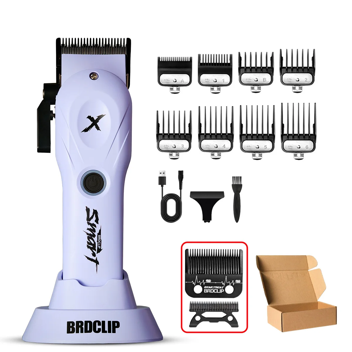 BRDCLIP 108 109 609 Paars Kapper Professionele 8800 RPM 4500 mAh Tondeuse 10000 RPM Salon Elektrisch Scheerapparaat 7700 RPM Tondeuse