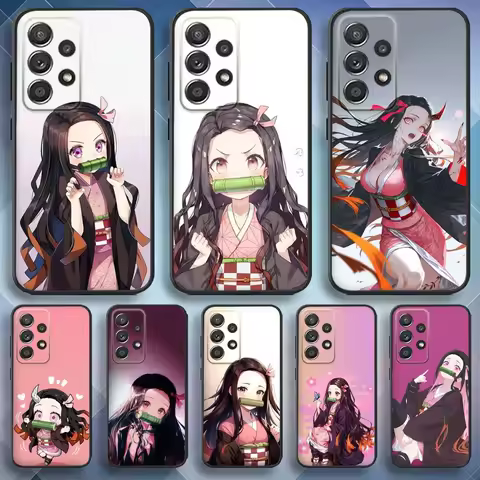 D-Demon N-Nezuko Slayer Phone Case For Samsung S25,S24,S21,S22,S23,S30,Ultra,S20,Plus,Fe,Lite,Note,10,9,5G Black Cover