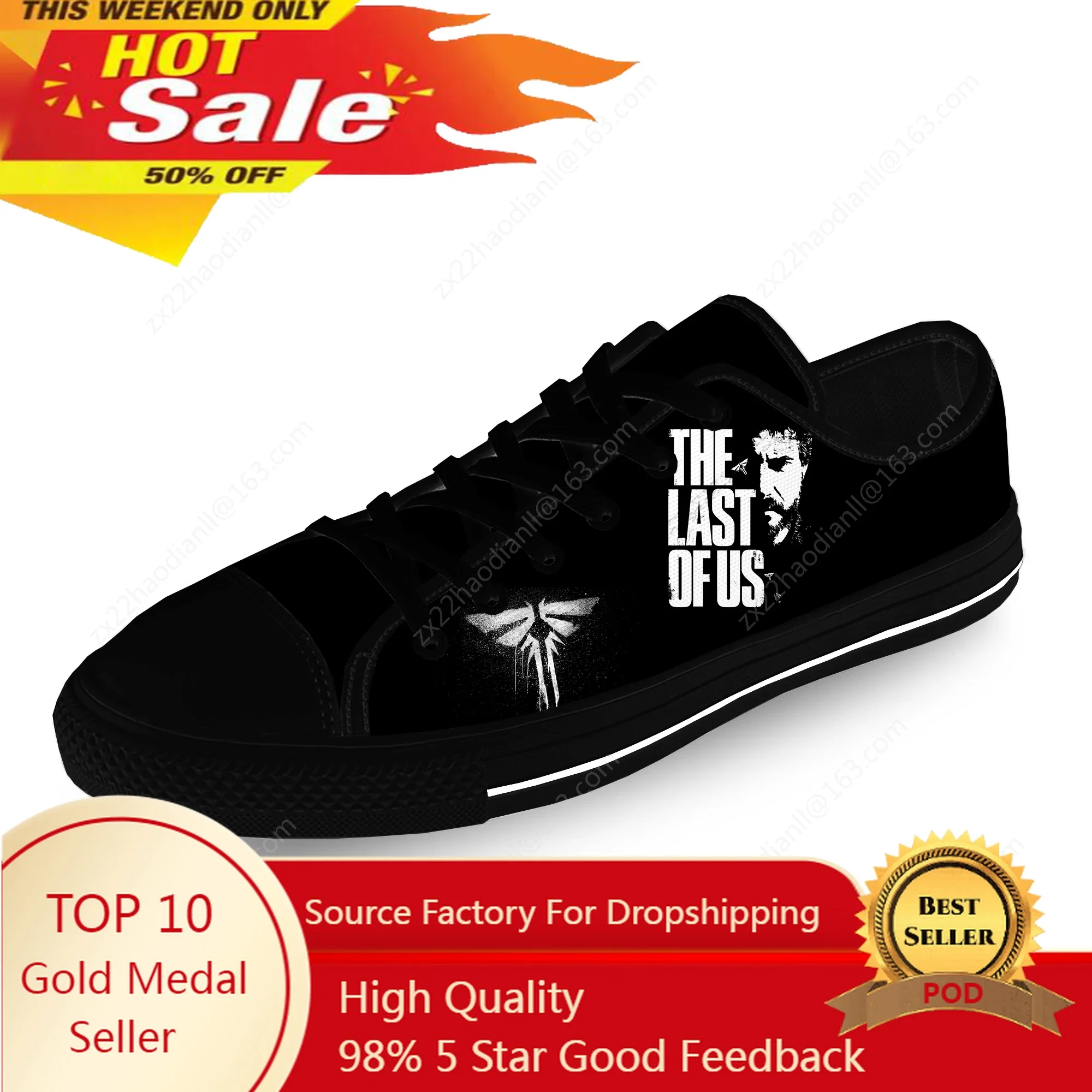 Video Game The last of us Popular Casual Cloth Fashion 3D Print Low Top Canvas Shoes Men Women Lightweight Breathable Sneakers