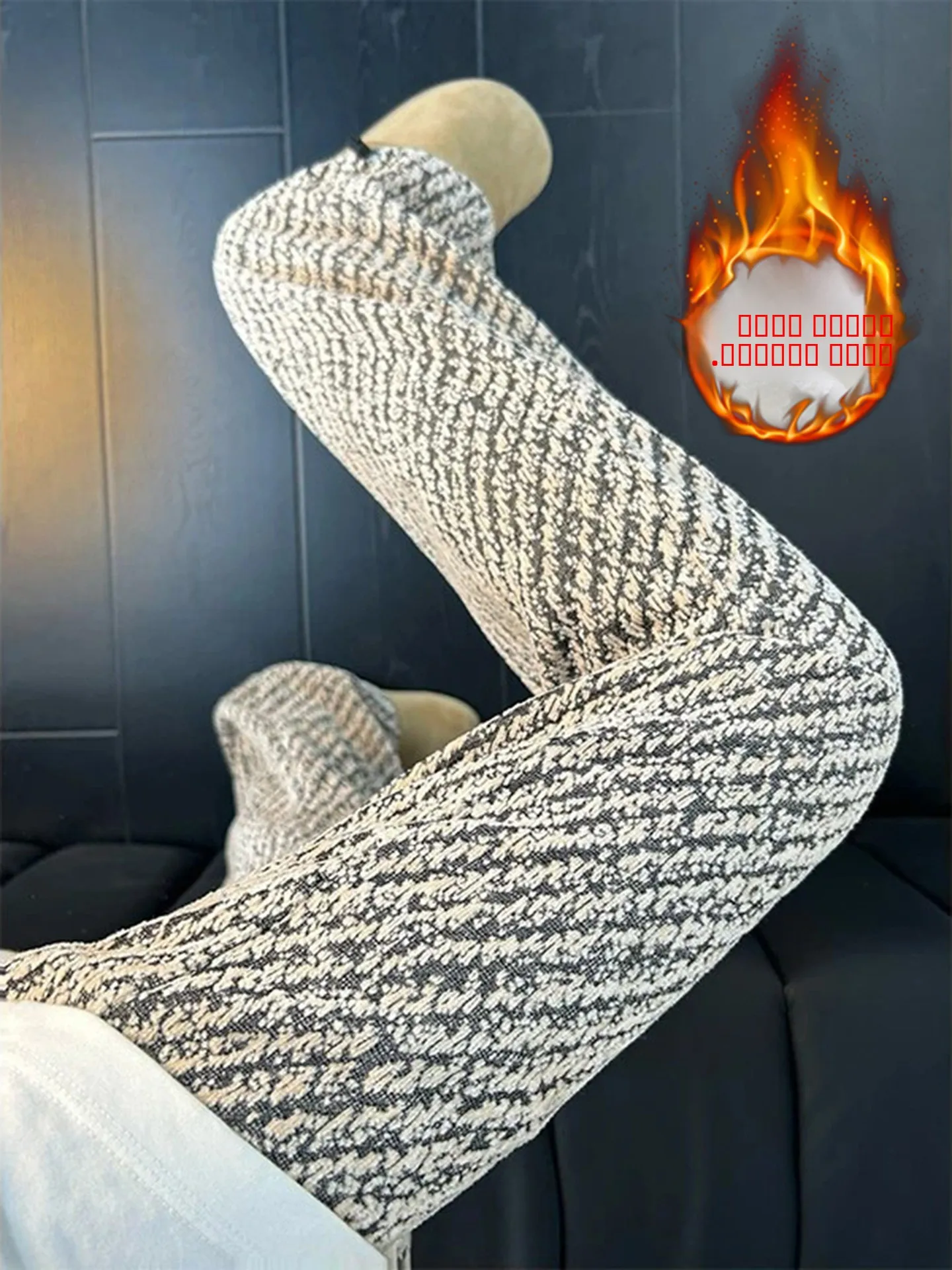 

Men's Winter Knitted Fce Lined Casual Pants Loose Straight Leg Drapey Comfortable American Sle Cleanfit Leisure Trousers