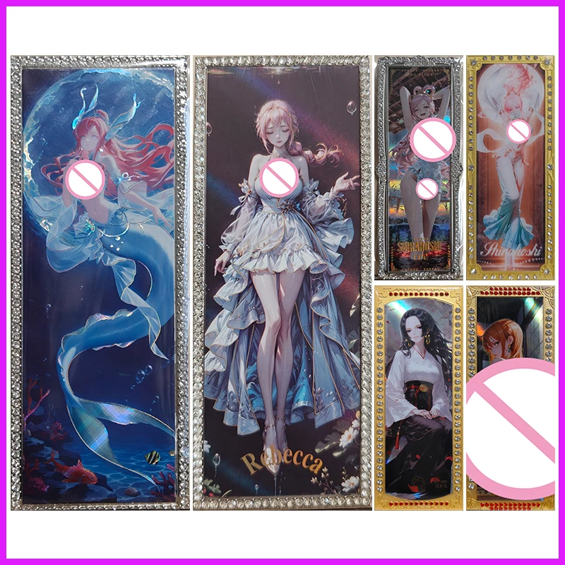 

Аниме ONE PIECE редкий преломляющий металлический алмазный билет Коллекционная карта Shirahoshi Rebecca Hancock Nami игрушки для мальчика подарок на день рождения