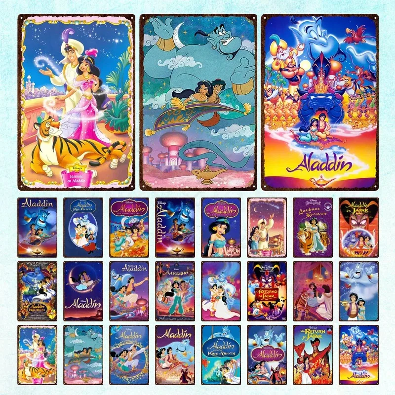 Pittura su tela Disney Aladdin Jasmine Wall Art Picture Poster Canvas Painting Cartoon camera da letto per bambini decorazione della casa