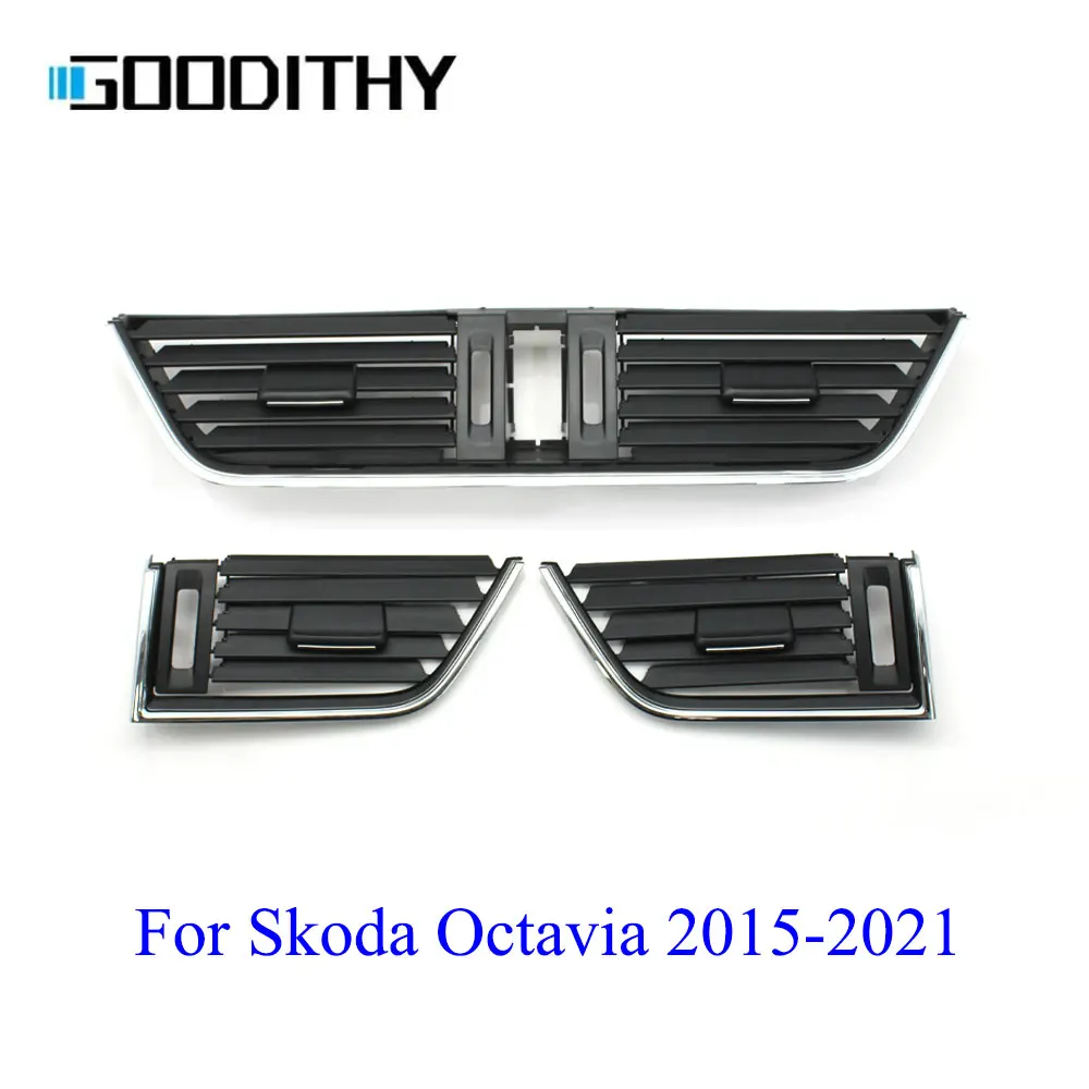 

For Skoda Octavia Car Dashboard Front Left Right Central AC Vent Grille Outlet Panel Cover 2015-2021 5E0820951C 5E0820951D