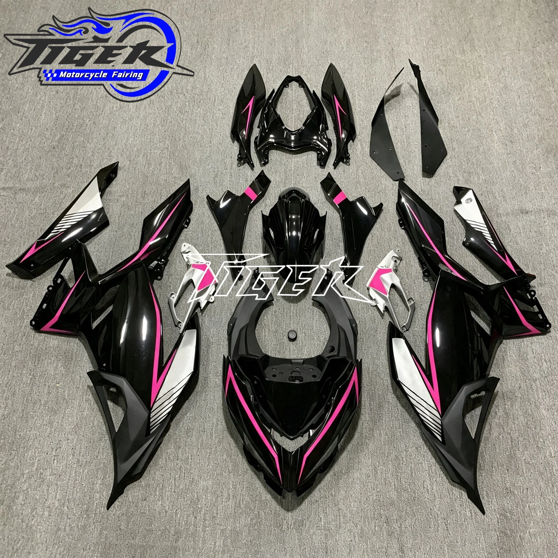 Motorcycle Full Fairing Kit For Ninja 400 EX400 2018-2024 Bodywork Cowling ABS Injection Prints With Green and Black Lines