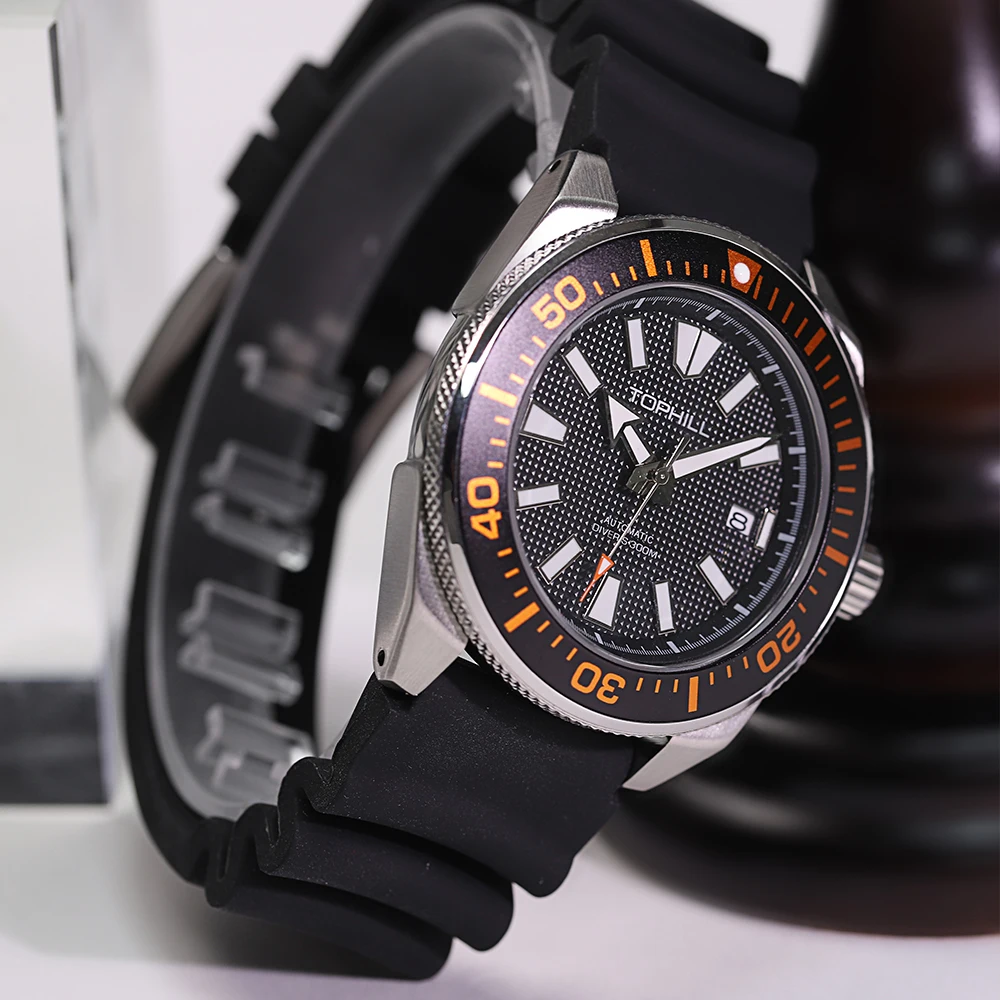 TOPHILL 30Bar Automatic Mechanical Watches Men\'s Diving Watch NH35 316L Waterproof Sapphire Super Luminous Wristwatches TD008G