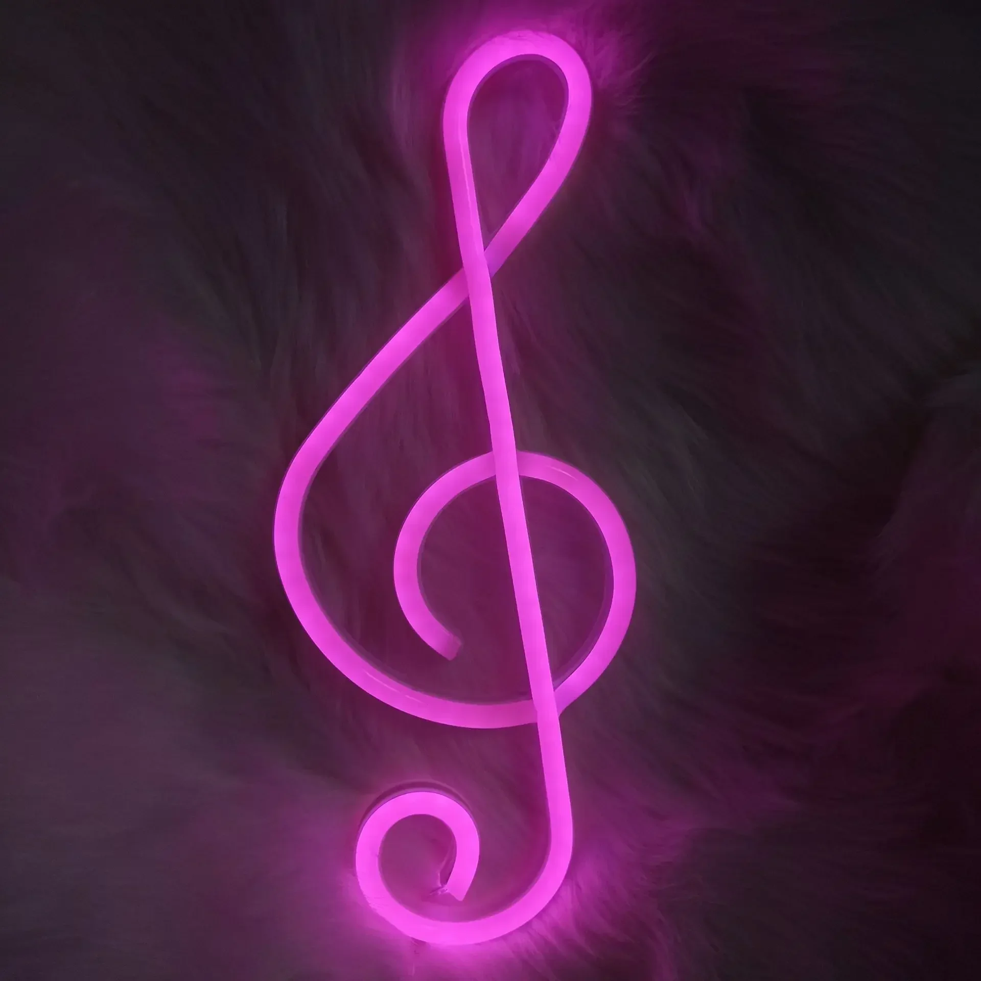 LED Neon MUSIC Note  USB Powered Neon Signs Night Light 3D Wall Art & Game Room Bedroom Living Room Decor Guitar Lamp Signs