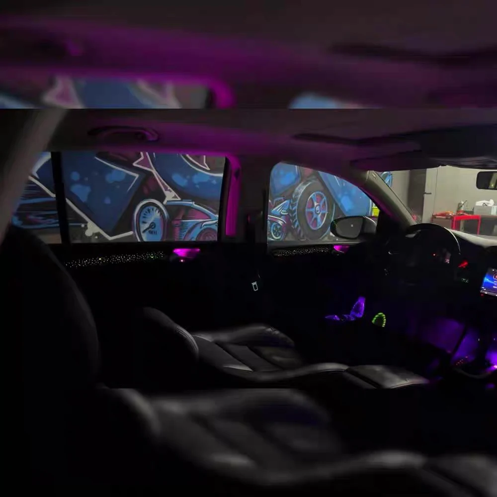 ترقية الإضاءة الداخلية للسيارة LED الضوء المحيط لشركة فولكس فاجن جولف 6 Gti MK6 2008-2013 APP التحكم السيارات التصميم ملحق الغلاف الجوي #4