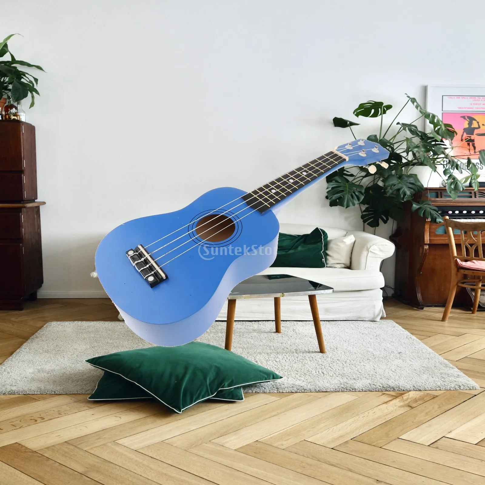Mini Ukulele 21 Inch Wood 4 String Guitar Toy Music Instrument for Children Entry Level Gift