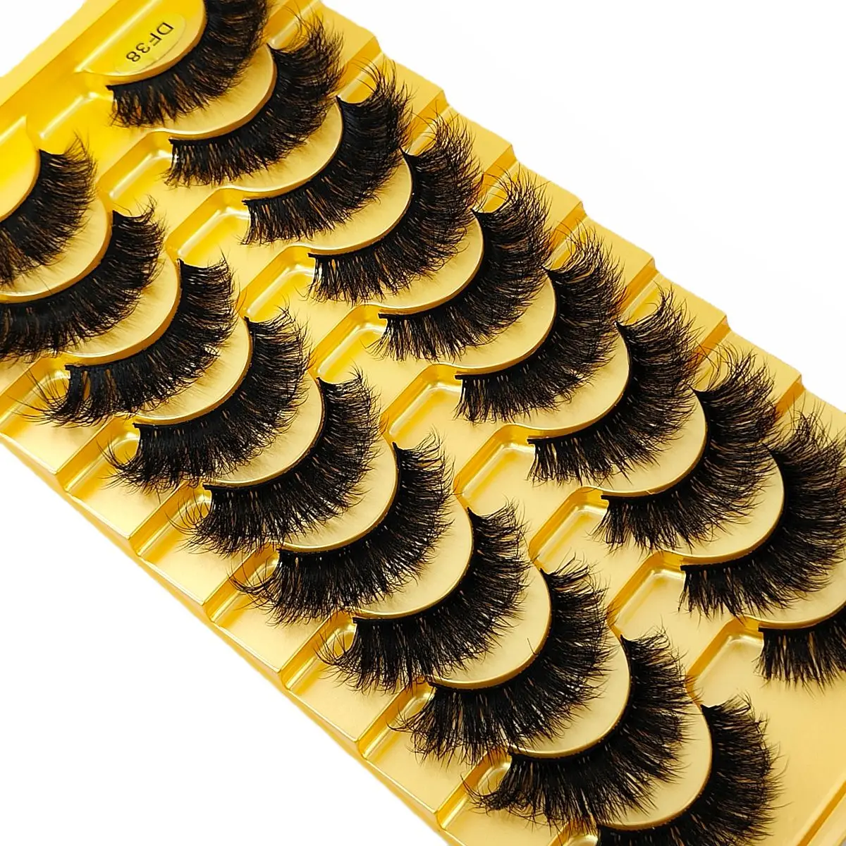 HBZGTLAD 10쌍 인조 속눈썹 캣아이 풍성한 인조 밍크 속눈썹 가벼운 속눈썹 드라마틱하고 길고 풍성한 밍크 인조 속눈썹