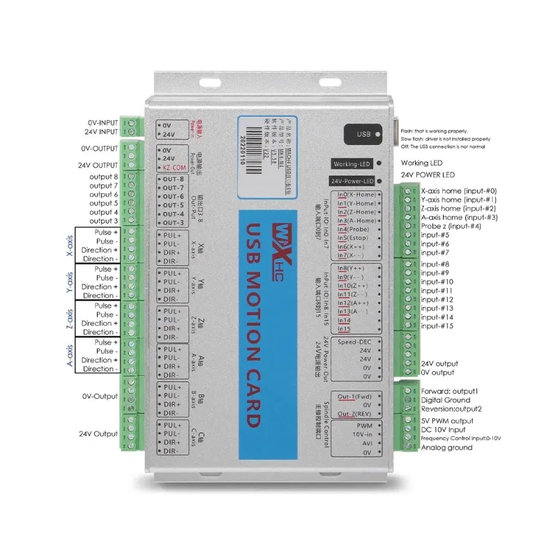 3/4/6 Axis USB Ethernet Mach3 CNC Motion Control Driver Card Breakout Board 2000KHz Support WIN XP / 7 /10