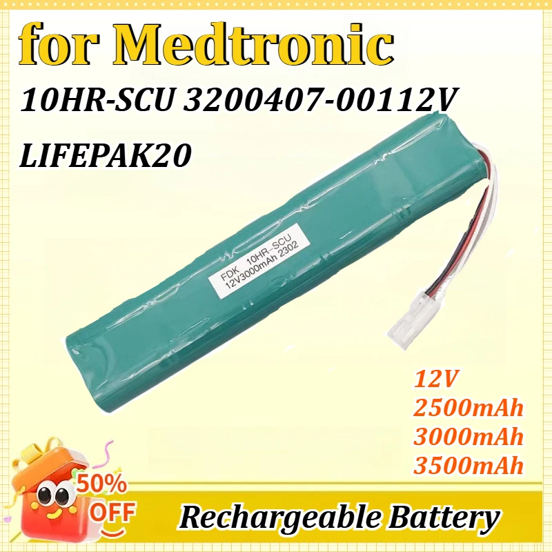

for Medtronic12V 2500mAh 3000mAh 3500mAh 10HR-SCU 3200407-00112V LIFEPAK20 Defibrillator Monitor Battery