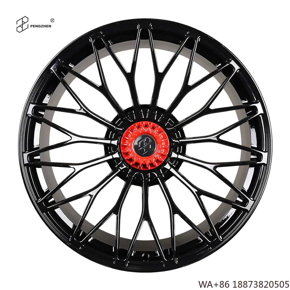 For  High Quality Multi Spoke Red Caps 20 21inch 5x120 5x112 Forged Wheels Rim for Lamborghini Revuelto
