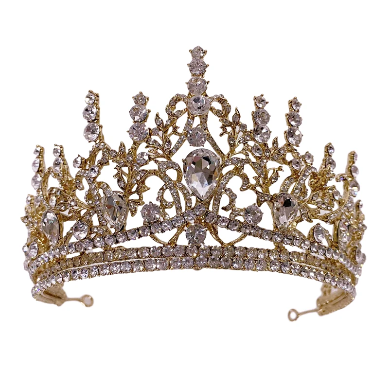 Handmade Diamond Bridal Crown Vintage Gold Silver Wedding Tiara Crown
