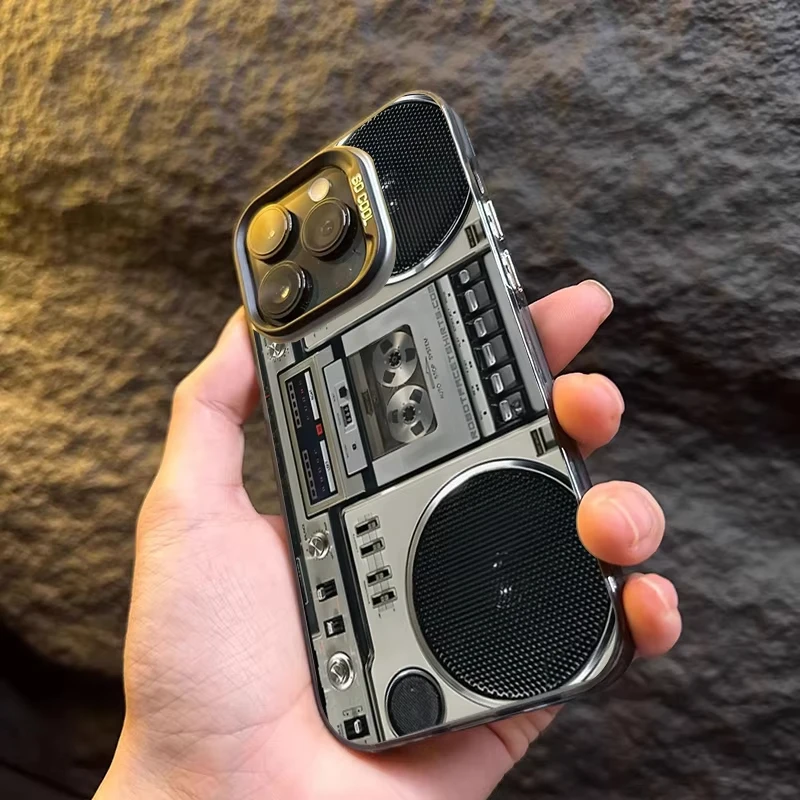 Retro Recording Device Case for Samsung Galaxy S24 S23 S22 S21 S20 Note20 Ultra Plus FE M31 4G 5G Matte Shockproof Back Cover